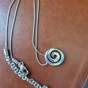 Brighton Silver Vortex Swirl Pendant Necklace